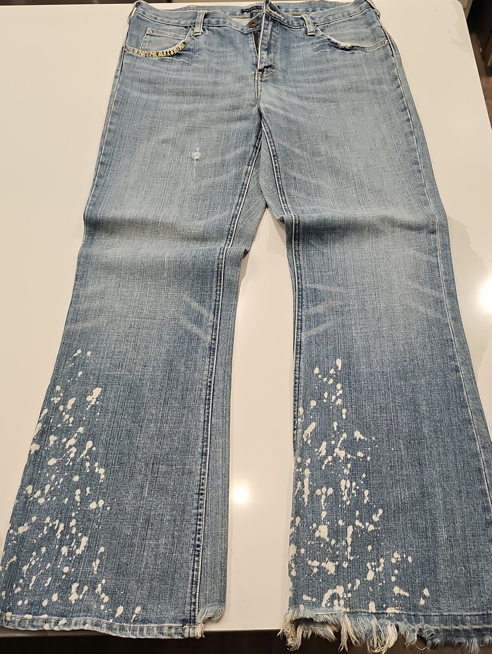 Ralph Lauren Splatter Wide-Leg Jeans